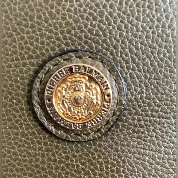 BALMAIN Vintage Leather Hunter Green Purse - Picture 3 of 15